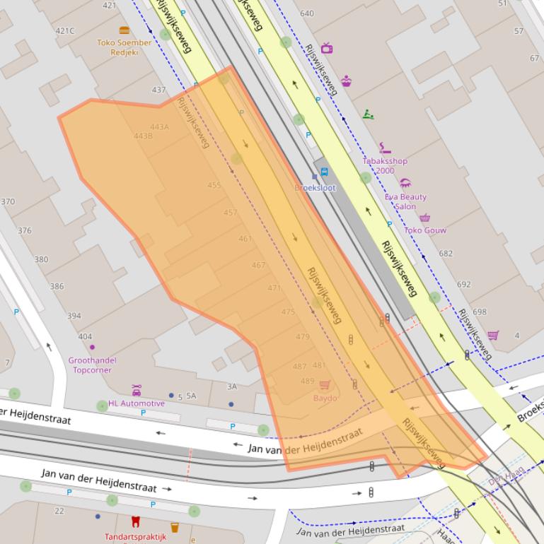 Kaart van postcodegebied 2516HL.