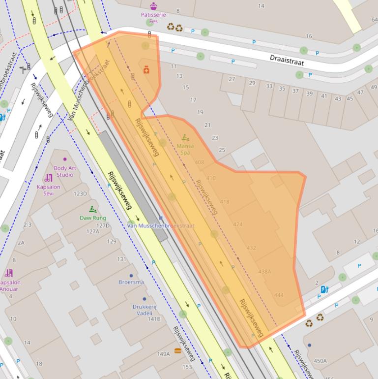 Kaart van postcodegebied 2516HP.