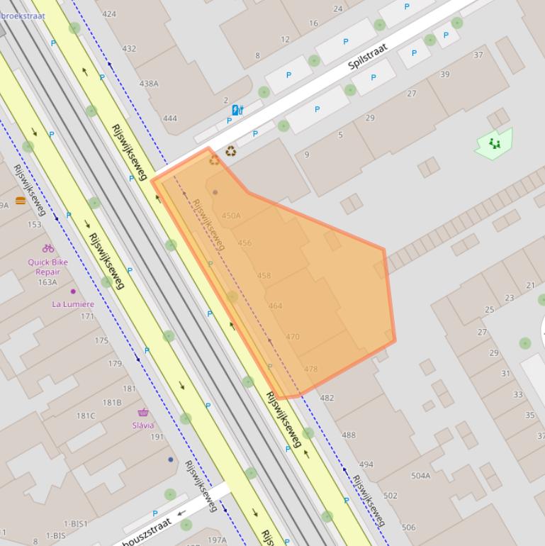 Kaart van postcodegebied 2516HR.