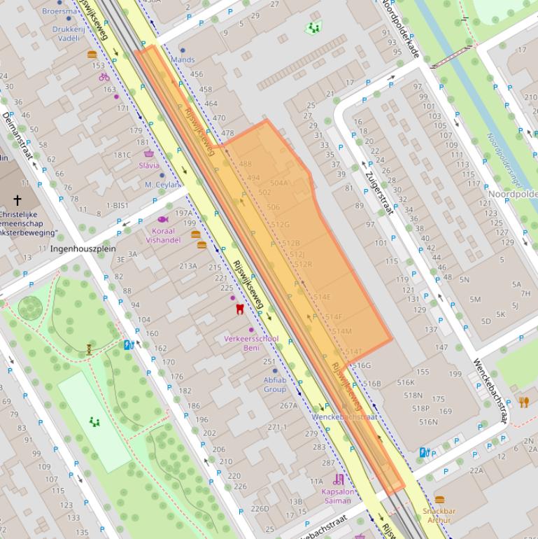 Kaart van postcodegebied 2516HS.