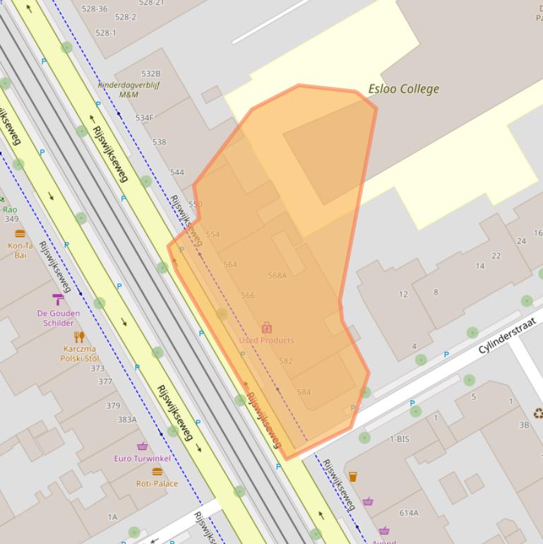 Kaart van postcodegebied 2516HV.