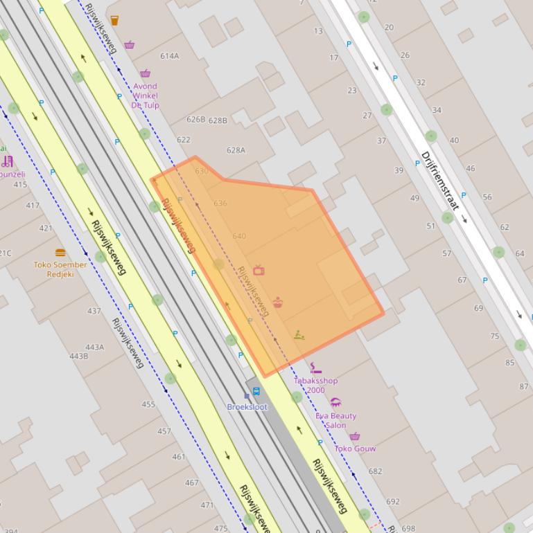 Kaart van postcodegebied 2516HX.