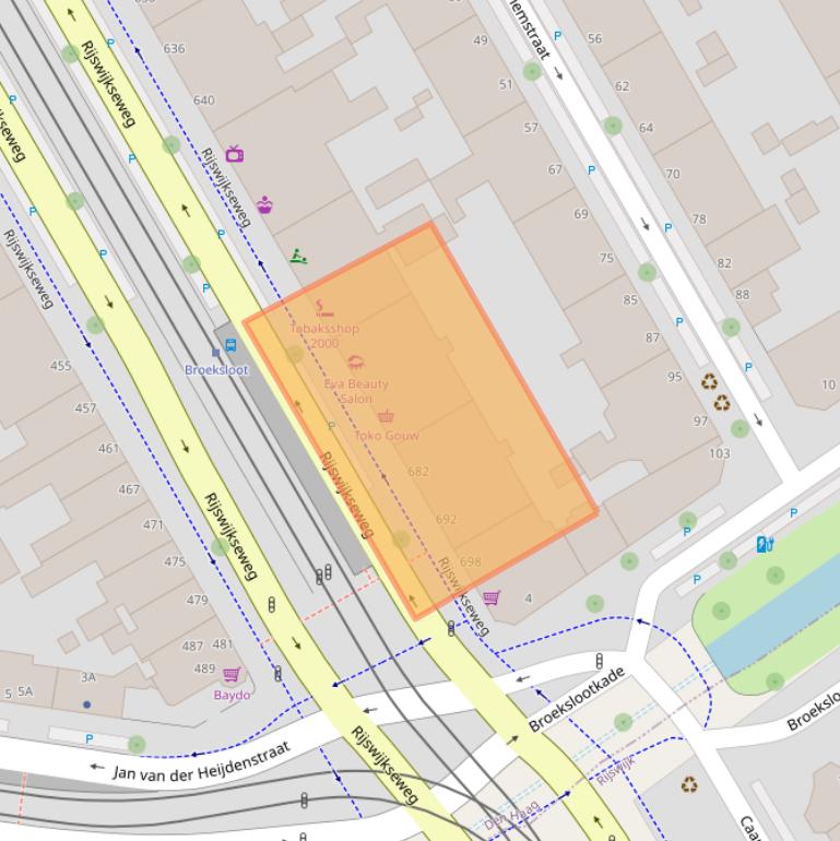 Kaart van postcodegebied 2516HZ.