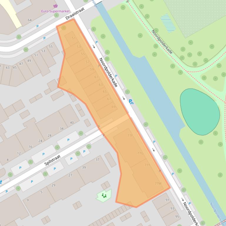 Kaart van postcodegebied 2516JB.