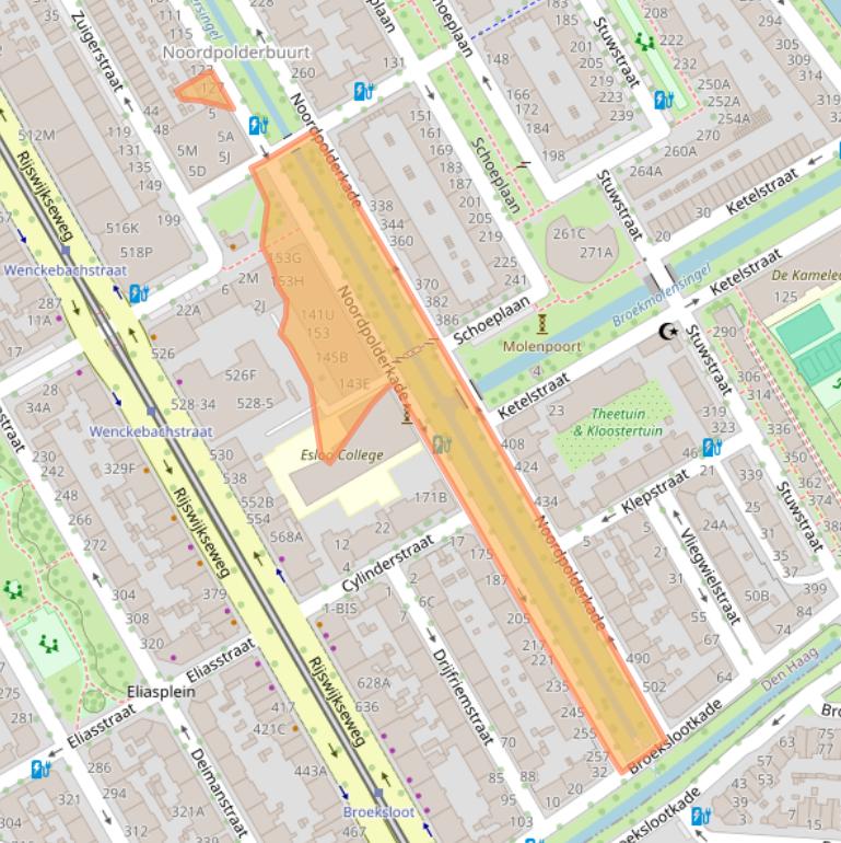 Kaart van postcodegebied 2516JD.