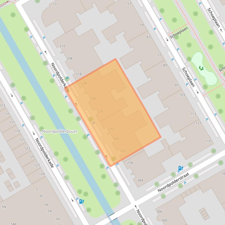 Kaart van postcodegebied 2516JN.