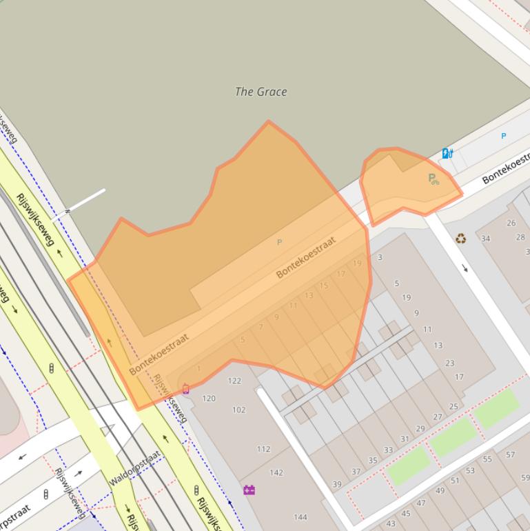 Kaart van postcodegebied 2516JW.