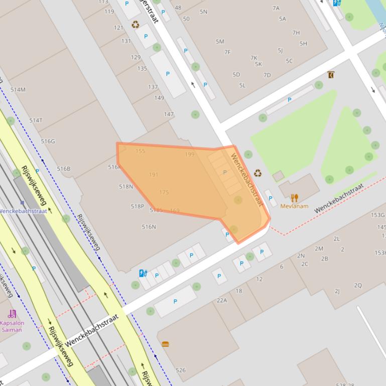 Kaart van postcodegebied 2516JZ.