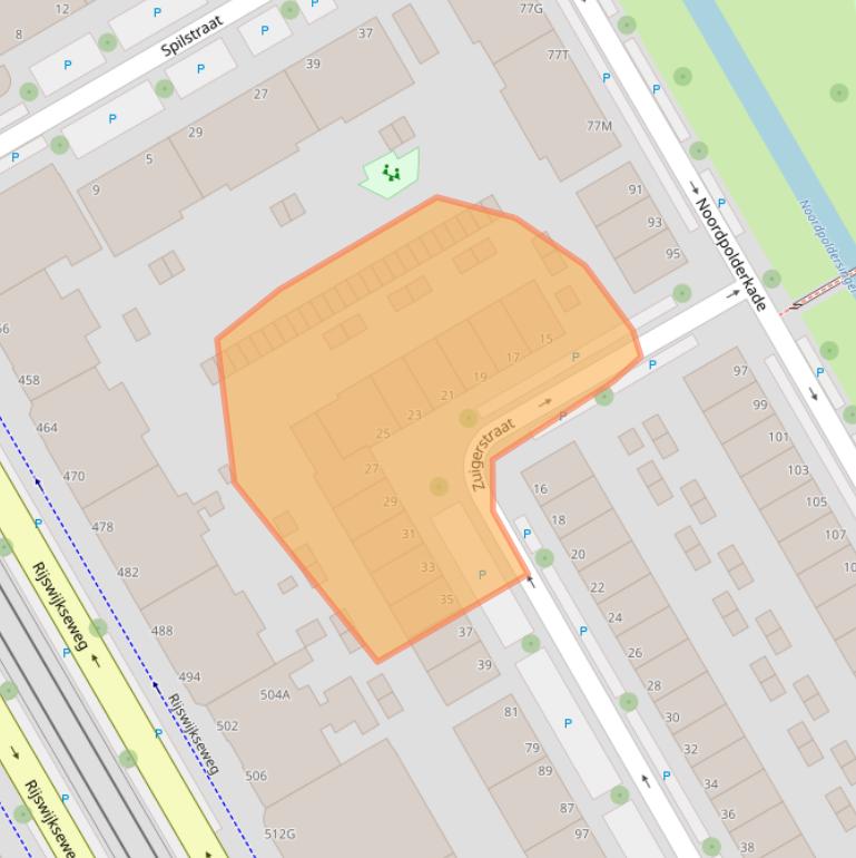 Kaart van postcodegebied 2516KJ.