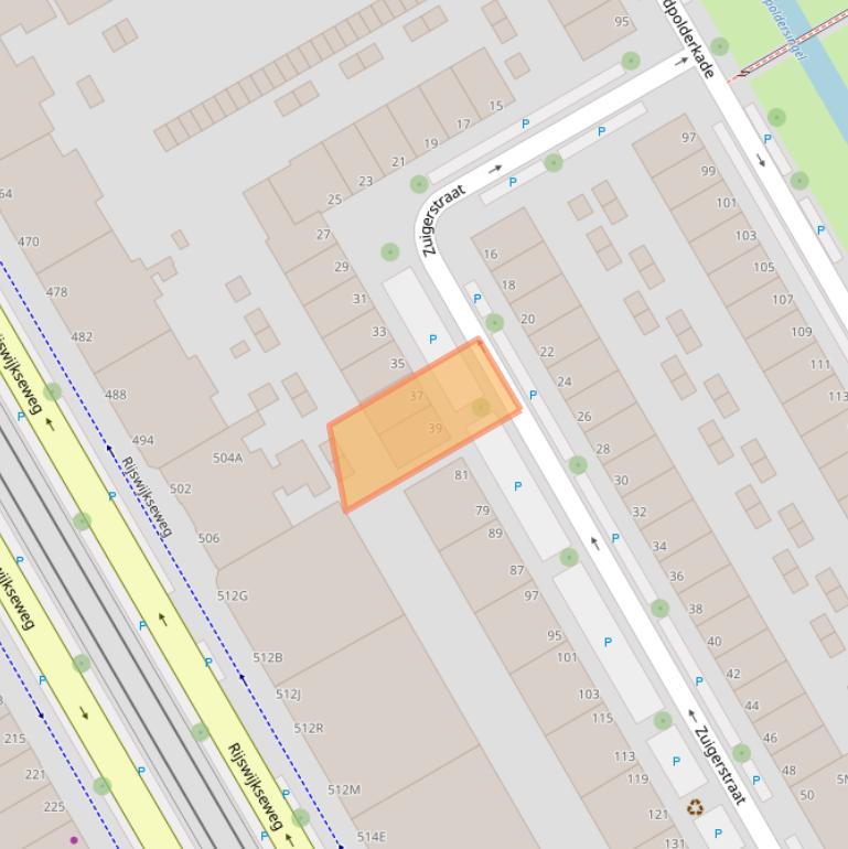 Kaart van postcodegebied 2516KK.