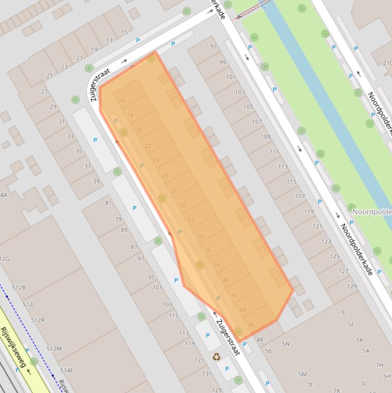 Kaart van postcodegebied 2516KL.