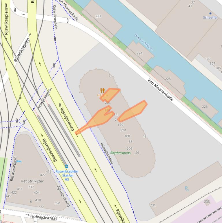 Kaart van postcodegebied 2516LH.