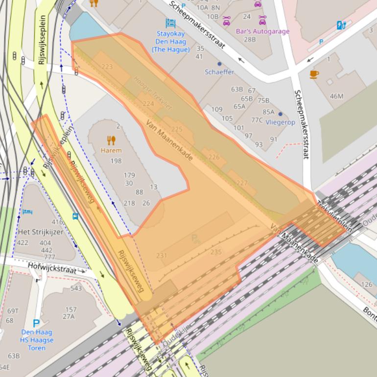 Kaart van postcodegebied 2516LP.