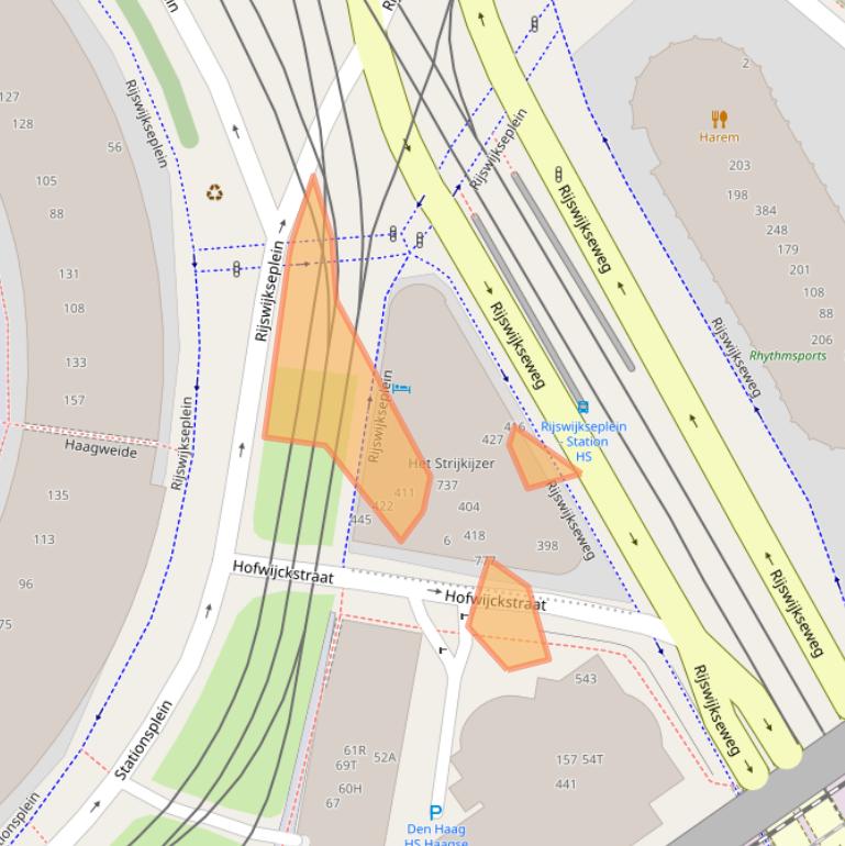 Kaart van postcodegebied 2516LX.