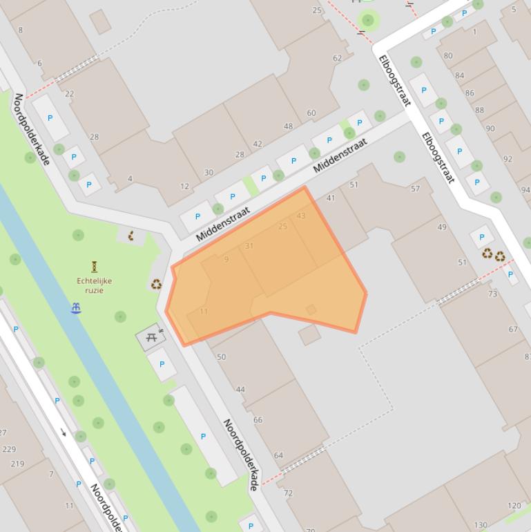 Kaart van postcodegebied 2516RA.