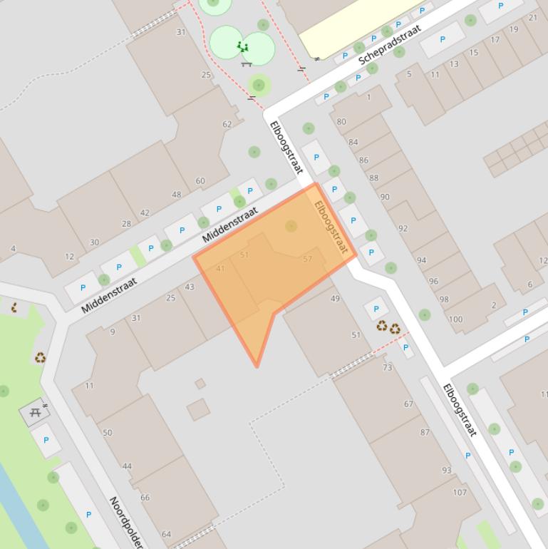 Kaart van postcodegebied 2516RB.