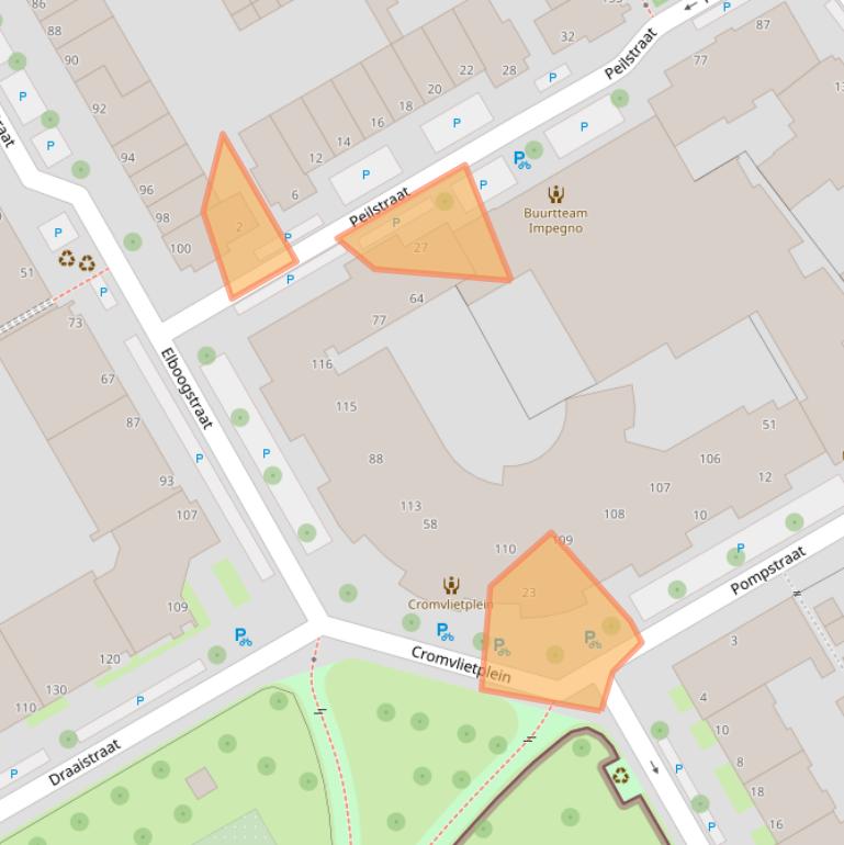 Kaart van postcodegebied 2516RE.