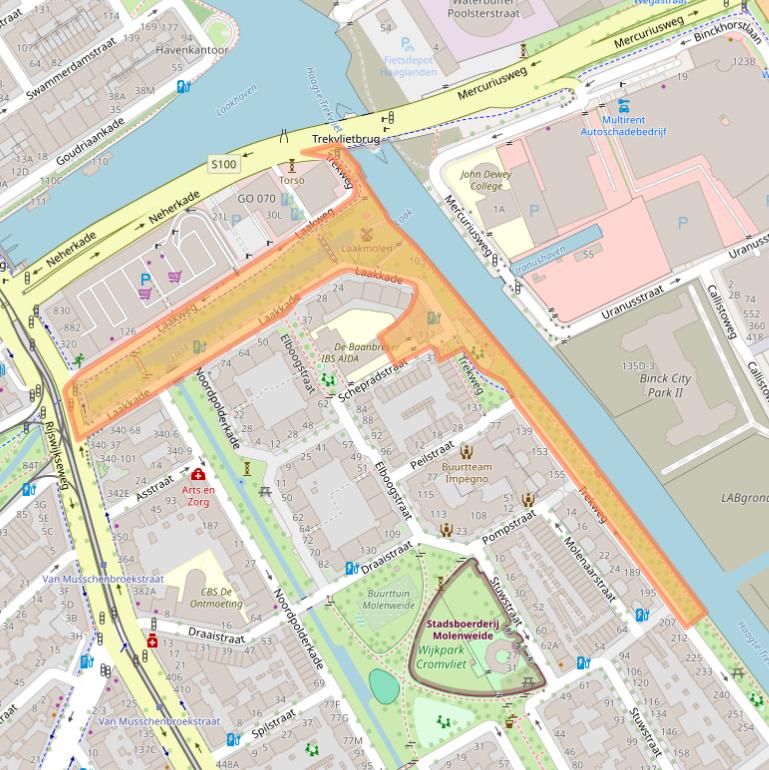 Kaart van postcodegebied 2516SB.