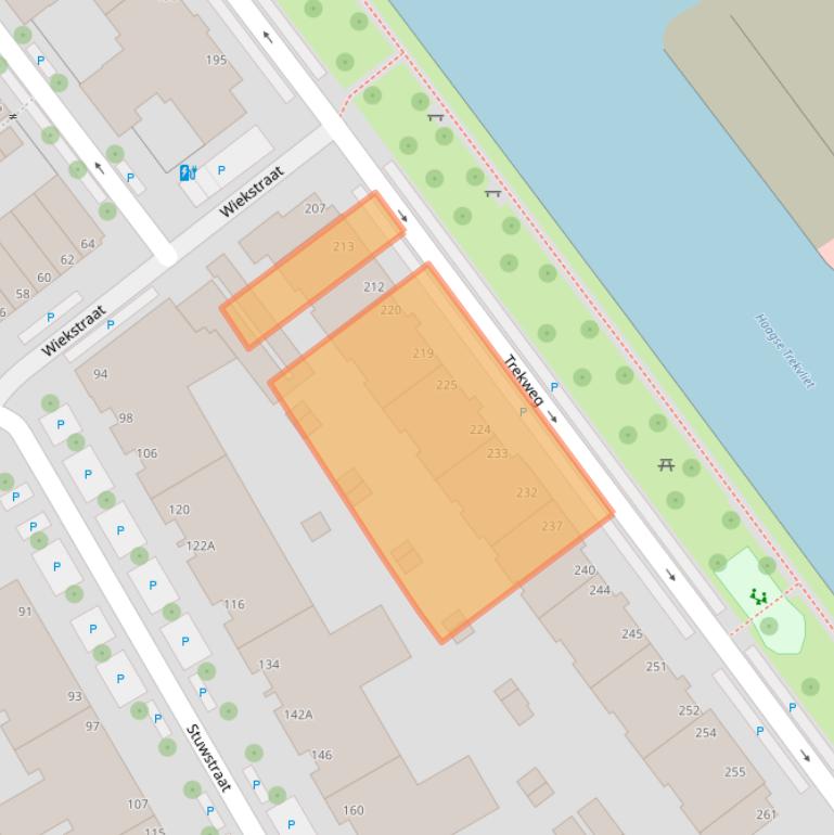 Kaart van postcodegebied 2516SJ.