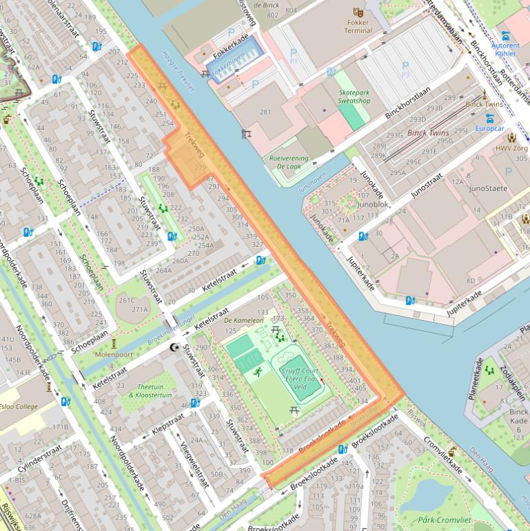 Kaart van postcodegebied 2516SL.