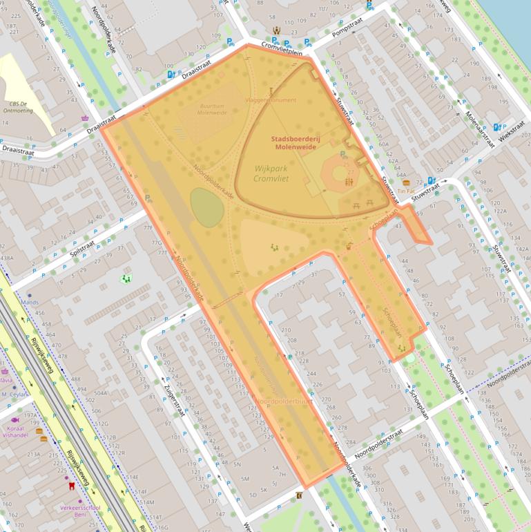 Kaart van postcodegebied 2516TA.