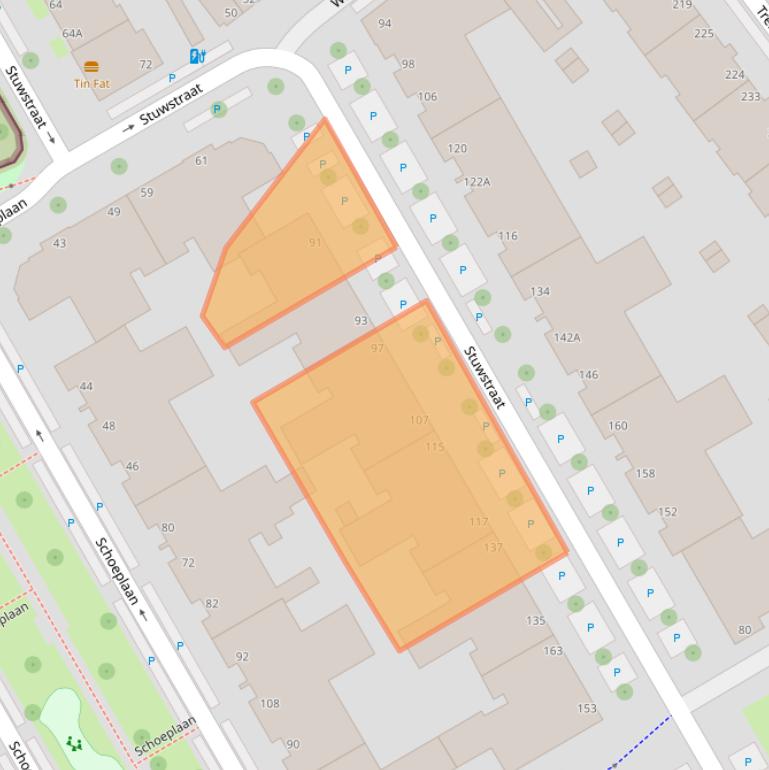 Kaart van postcodegebied 2516TC.