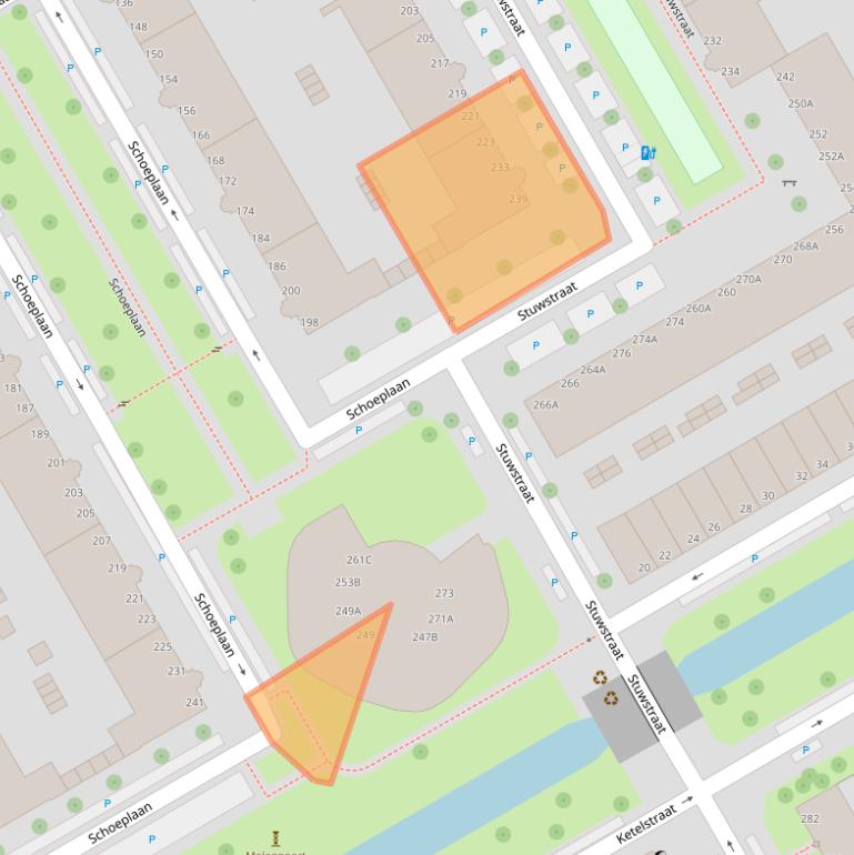 Kaart van postcodegebied 2516TG.