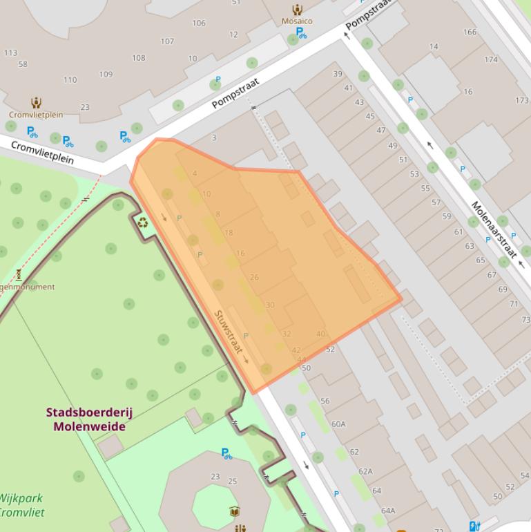 Kaart van postcodegebied 2516TL.