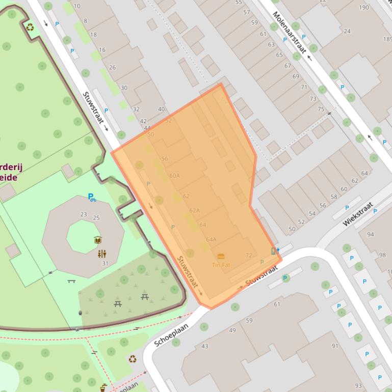 Kaart van postcodegebied 2516TM.