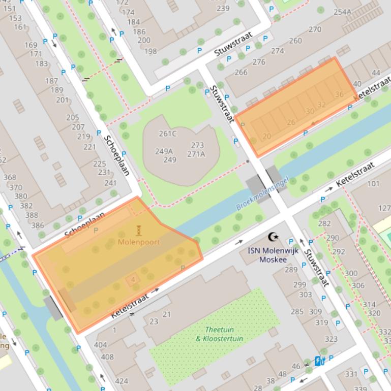 Kaart van postcodegebied 2516VV.