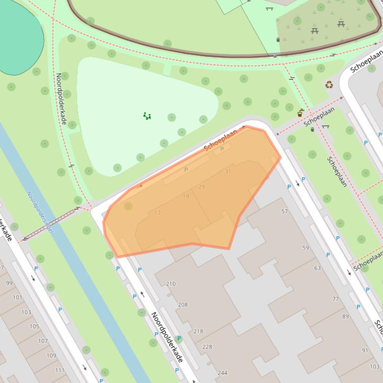 Kaart van postcodegebied 2516WB.