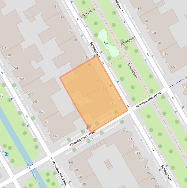 Kaart van postcodegebied 2516WD.