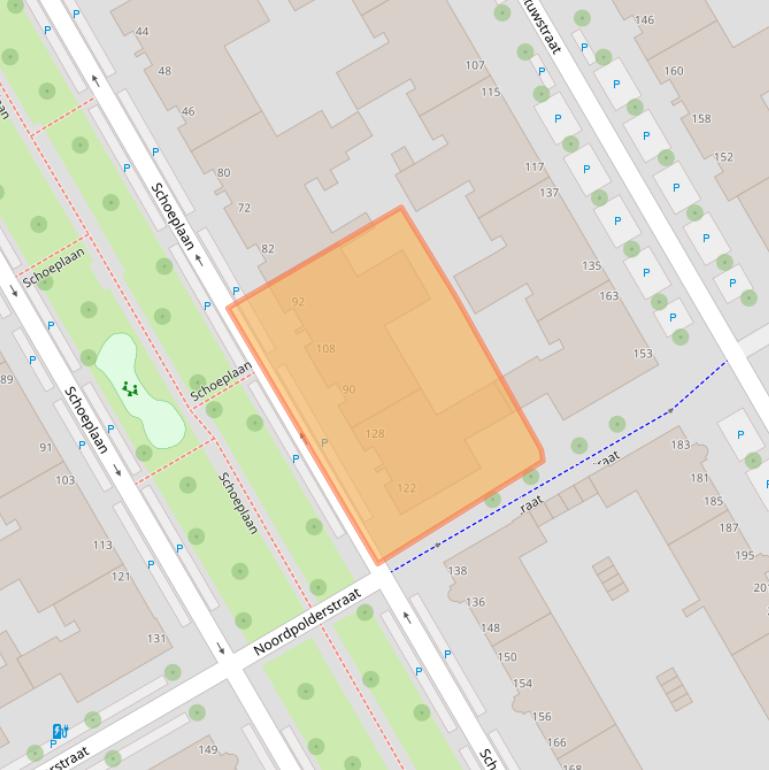 Kaart van postcodegebied 2516WE.