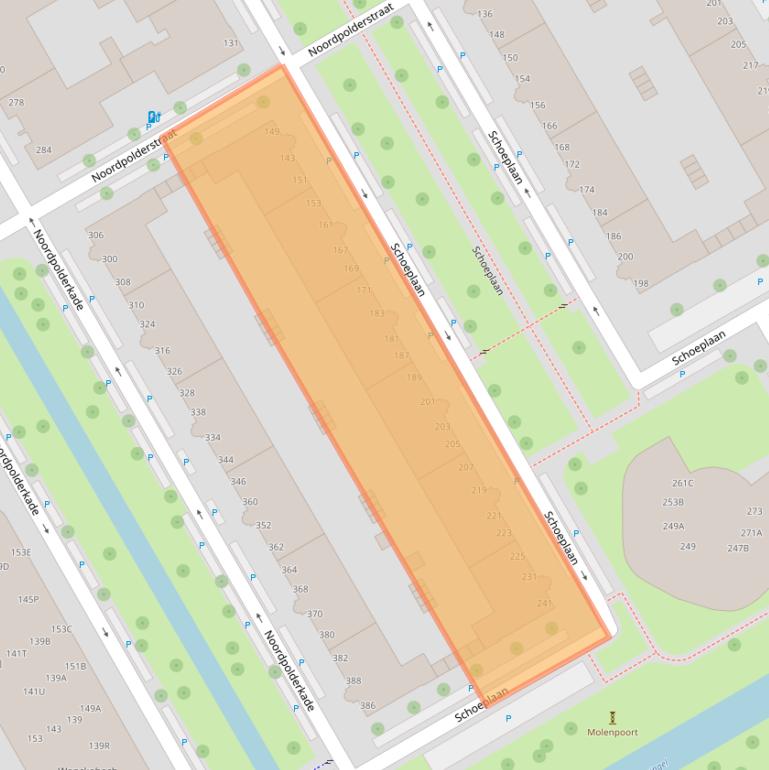 Kaart van postcodegebied 2516WJ.