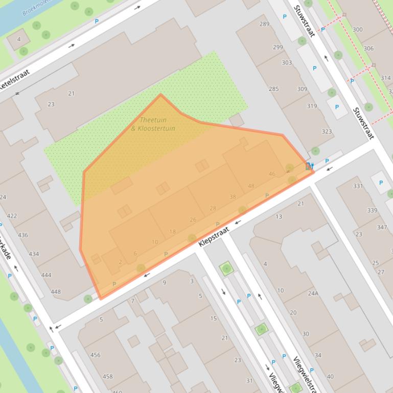 Kaart van postcodegebied 2516XB.