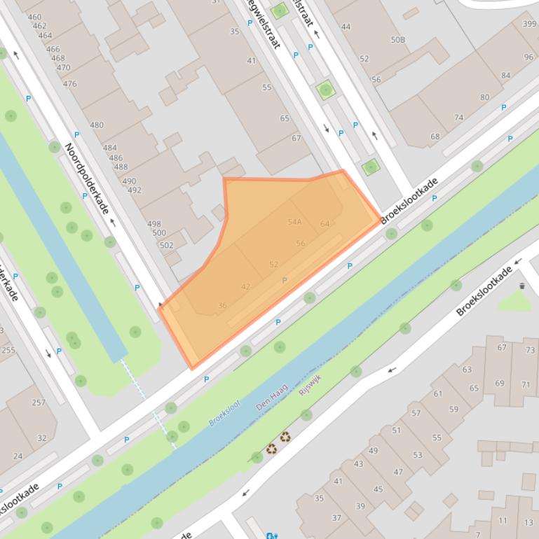 Kaart van postcodegebied 2516XH.