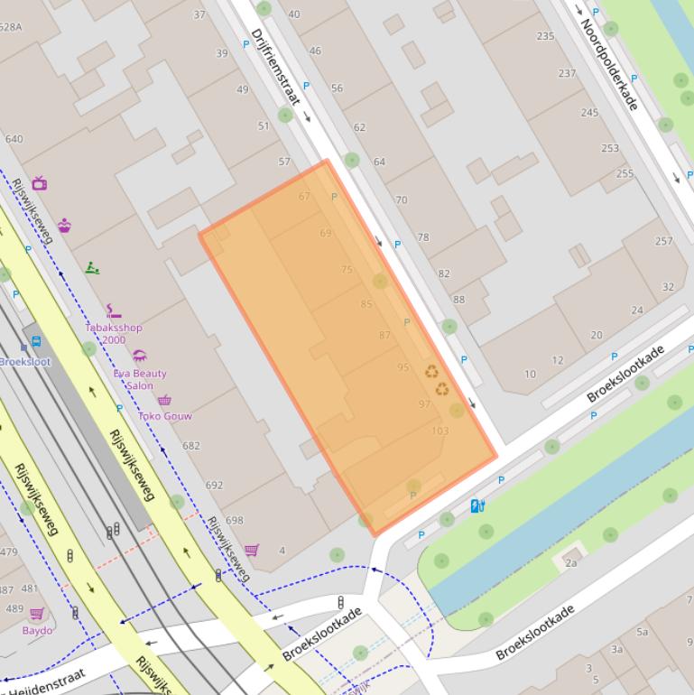 Kaart van postcodegebied 2516XN.