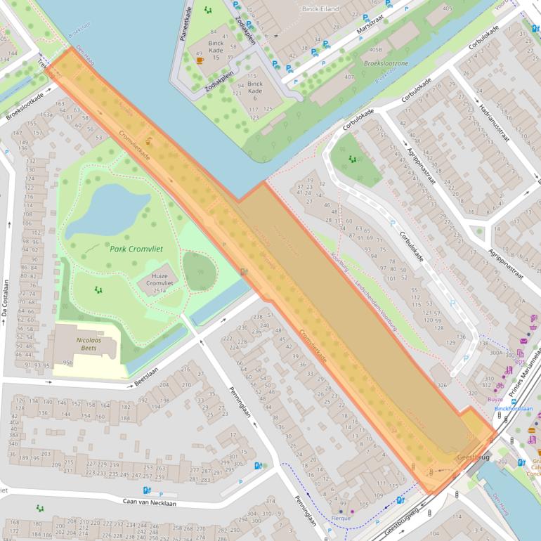 Kaart van postcodegebied 2516XZ.
