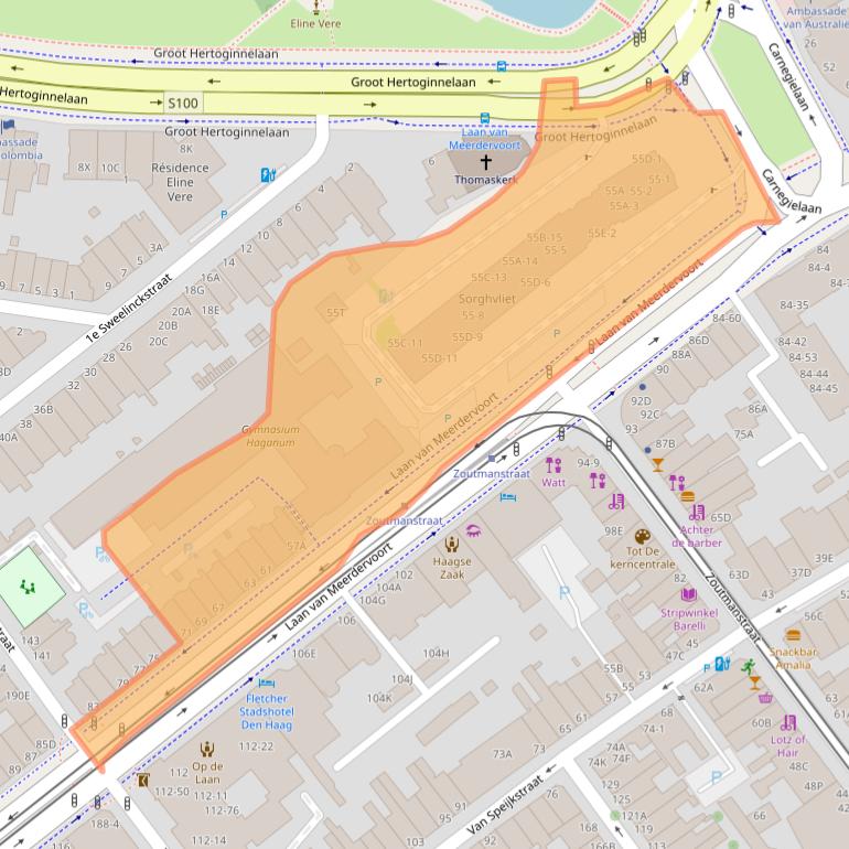 Kaart van postcodegebied 2517AG.