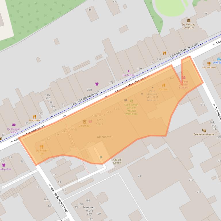 Kaart van postcodegebied 2517AM.