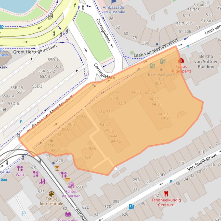 Kaart van postcodegebied 2517AP.