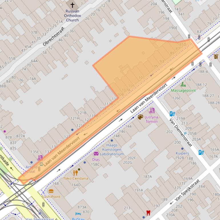 Kaart van postcodegebied 2517AT.