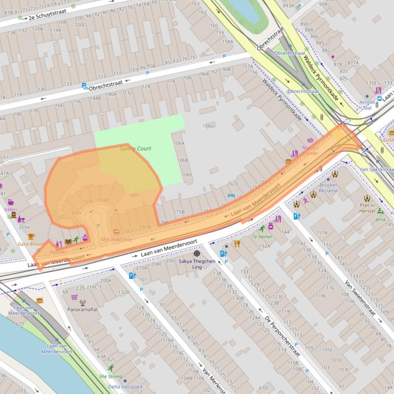 Kaart van postcodegebied 2517BA.