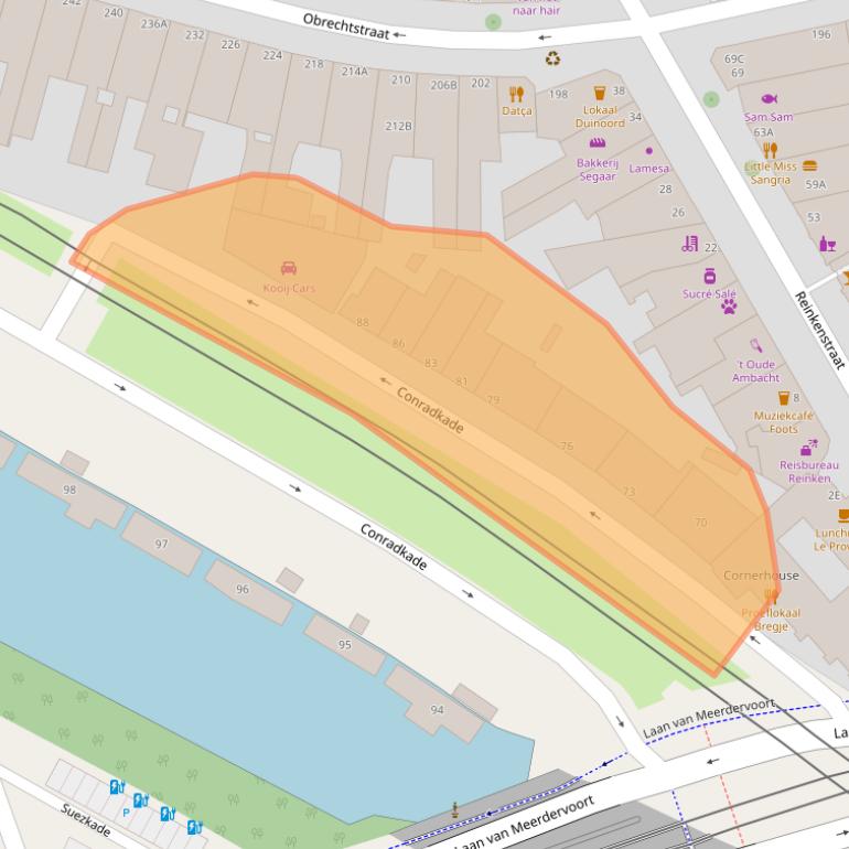 Kaart van postcodegebied 2517CJ.