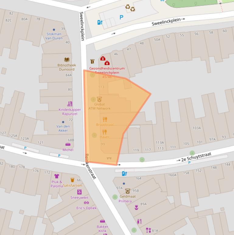 Kaart van postcodegebied 2517CT.