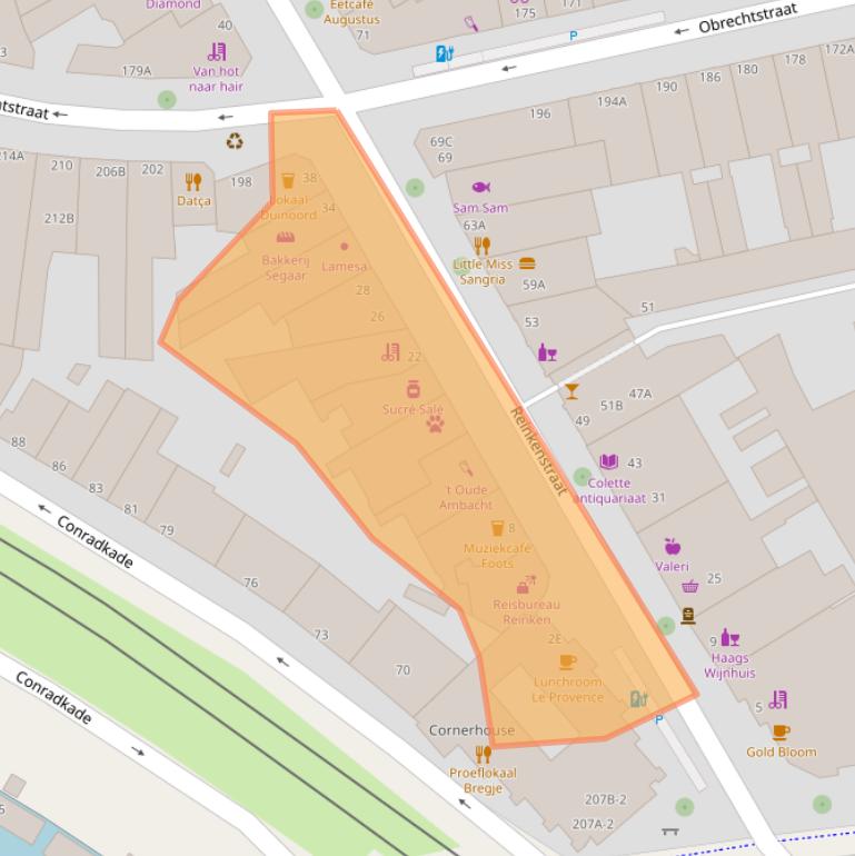 Kaart van postcodegebied 2517CV.