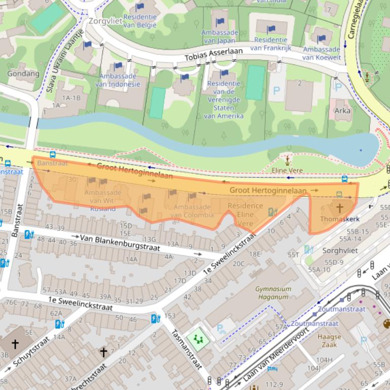 Kaart van postcodegebied 2517EG.