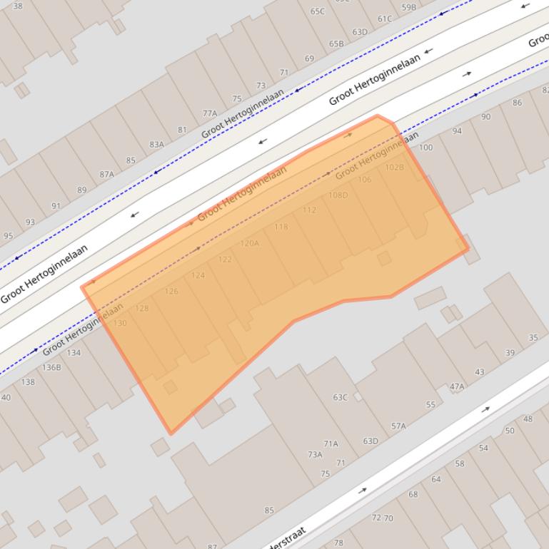 Kaart van postcodegebied 2517EL.