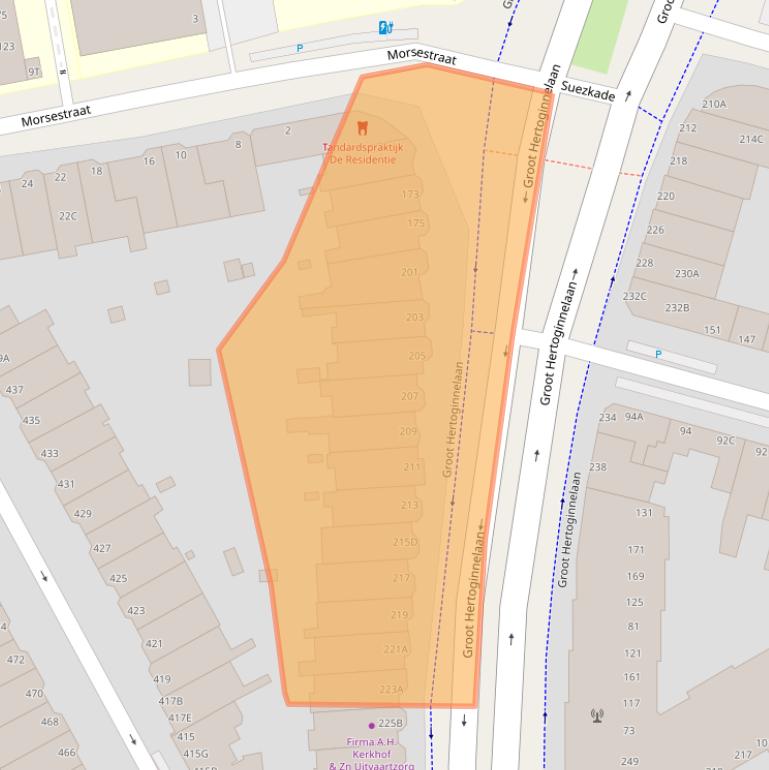 Kaart van postcodegebied 2517ES.