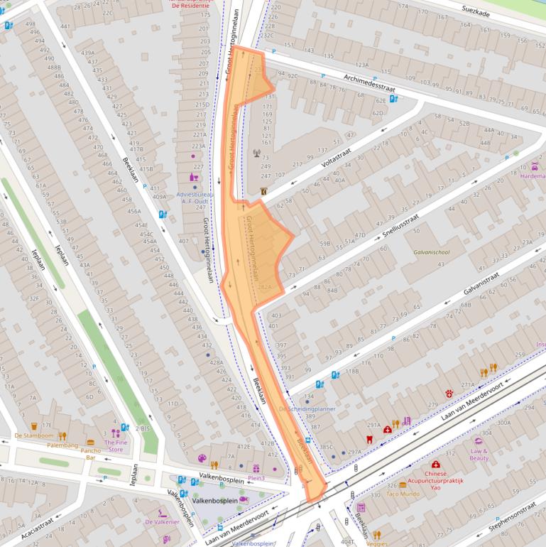 Kaart van postcodegebied 2517EZ.